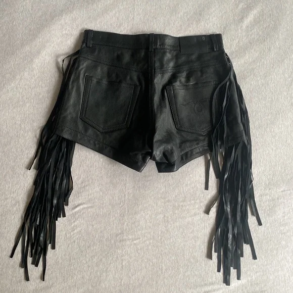 R13 fringe leather shorts - Picture 4 of 6